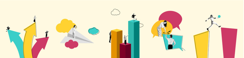 Business Peopple Work. Concept Art. Creative Design. Ad.