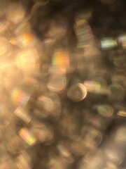 Defocused Chromatic Bokeh Reflections on Metallic Surface, Artistic Blur Background