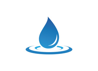 Fototapeta premium Water Drop Logo Ripples Abstract Fluid Clean Freshness Purity Environmental Resource