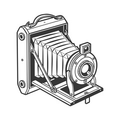Vintage bellows camera illustration with a classic design