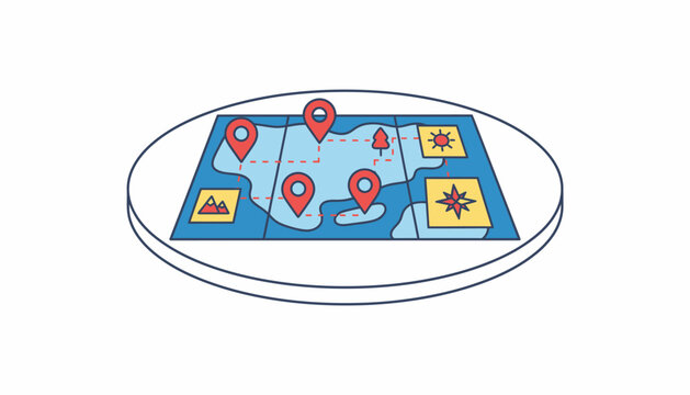 A map spread out on a table with pins and notes indicating places of interest in the new area as the family plans their local adventures.