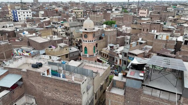 Cunningham Clock Tower on Streets of Peshawar, 