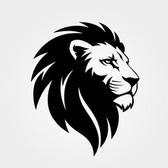 Majestic Lion Head Profile Silhouette Vector Art.