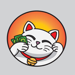 Fortune cat, illustration of luck in business