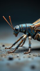 Fototapeta premium Metallic Caterpillar In Insect Close-up