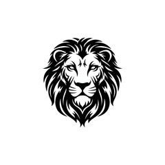 Majestic Lion Head Vector Illustration with Detailed Mane and Intense Gaze.