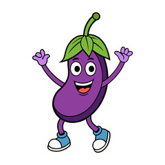 eggplant dancing like a disco star
