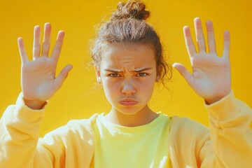 Young teen expressing irritation and stress