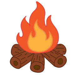 Small Bonfire Illustration  Cozy Campfire Vector Design