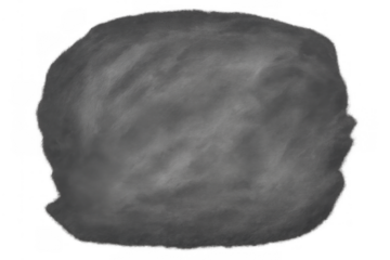 Dense grey smoke or fog creating an abstract cloudy texture with a transparent alpha channel background