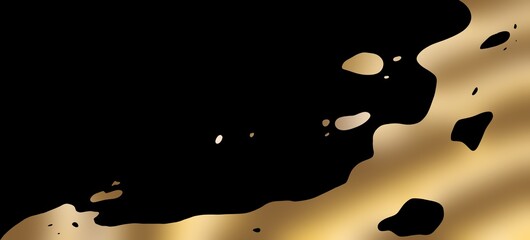 Luxury black and gold abstract background with fluid metallic texture 