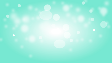 Soft abstract mint green background with glowing white bokeh lights and a bright center.