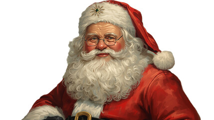 Santa Claus Portrait on Transparent Background