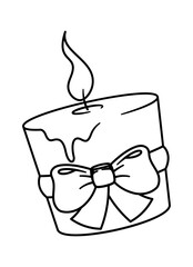 Christmas wax candle wrapped bow