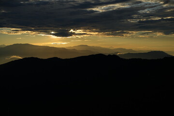sunset over the mountains