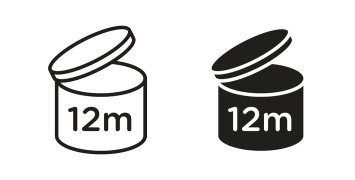 12M icons with simple flat and thin stroke style