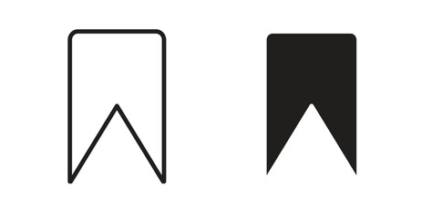 Bookmark icons with simple flat and thin stroke style