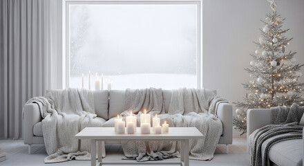 Elegant Winter Home Interior with Festive Touches