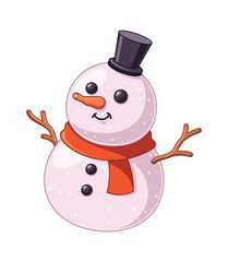 Cute snowman Christmas cartoon character