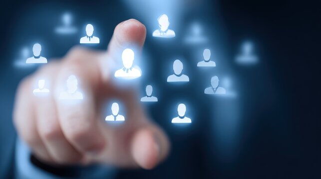 Talent acquisition expert managing diverse skill sets and roles within a marketing sector candidate database using advanced software.