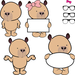 sweet little capybara character cartoon pack collection in vector art 