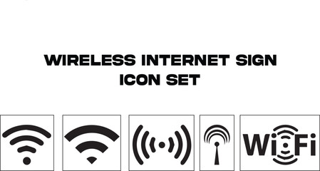 Wireless Internet Sign Icon set
