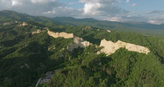 Melnik Pyramids, Bulgaria, Aerial