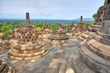 view of borobudur temple in indonesia