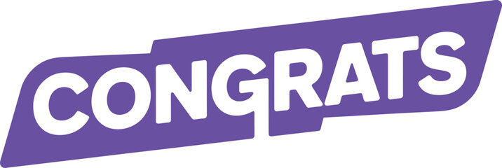 Congrats banner text. Congratulations greeting word. Modern message signage