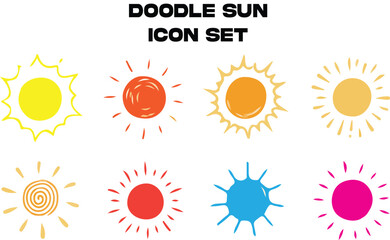 Doodle Sun Icon Set