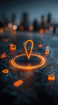 Local business geo localization solutions concept illustration made with Generative AI