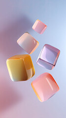 Abstract geometric background in pastel colors illustration made with Generative AI