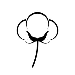 simple classic cotton plant ball flower logo symbol motif vector isolated on transparent background
