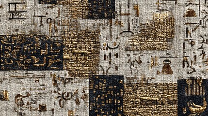 Explore ancient egypt hieroglyphs texture background pattern golden black textile design wallpaper backdrop