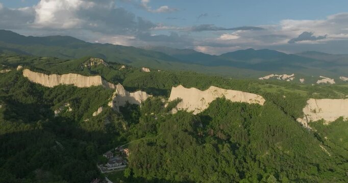 Melnik Pyramids, Bulgaria, Aerial