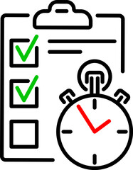 Planning Exam Time Management Line Icon