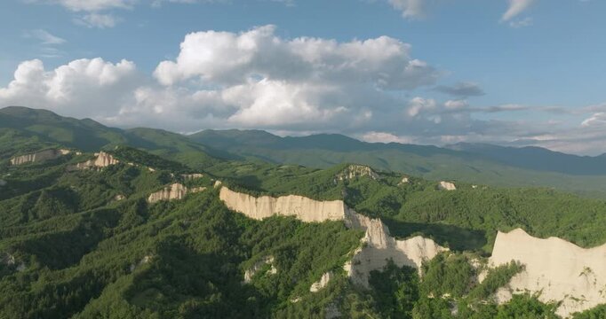 Melnik Pyramids, Bulgaria, Aerial