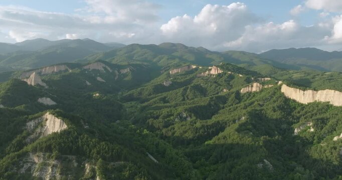 Melnik Pyramids, Bulgaria, Aerial