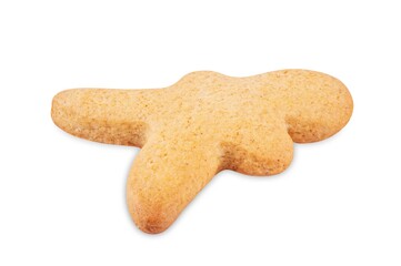 Blank gingerbread man for Christmas holidays on a white isolated background