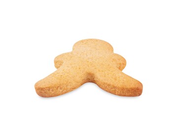 Blank gingerbread man for Christmas holidays on a white isolated background