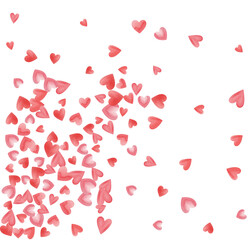 Rosy heart elements pattern. Friendship symbols. Romantic beautiful hearts scatter vector. Valentine's Day card background.