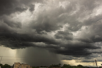 dramatic sky and clouds at storm