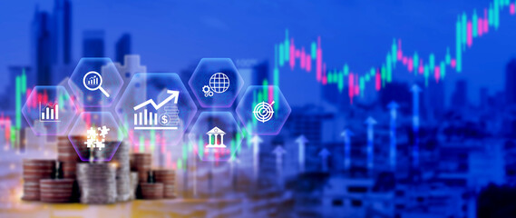 Finance Gdp growth strategy plan concept, finance and investment, Diversification management,...