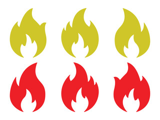 Flame Icons Collection. Fire Symbol Vector Pack