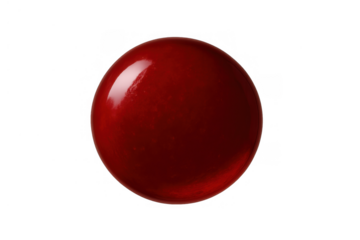 Red blood drop forming a perfect round circle, showing essential liquid for life and health, transparent background