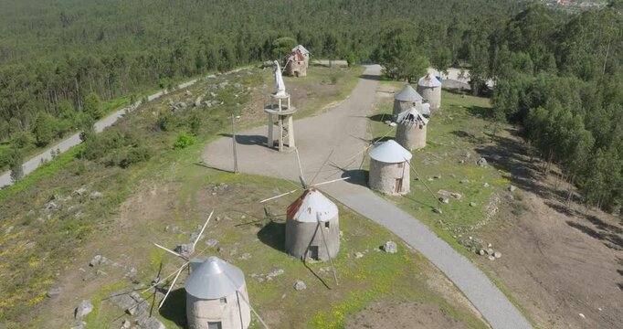 Windmills of Gavinhosv, village of Penacova, Portugal
