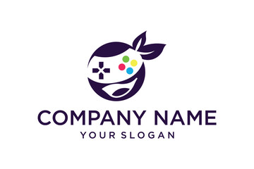 Modern Gaming Logo Design with Gamepad Controller and Integrated Leaf for Nature-Friendly Brand.