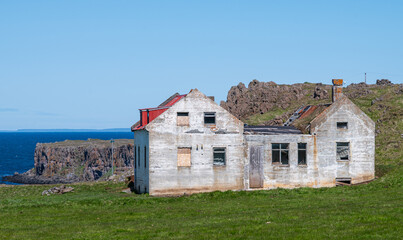 Road construction on Vatnsnes peninsula in Iceland