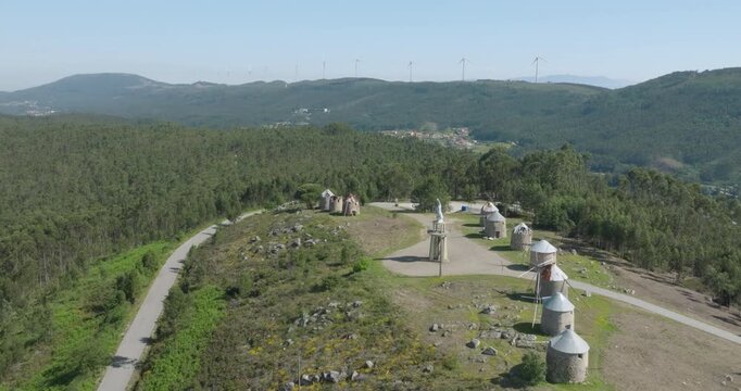 Windmills of Gavinhosv, village of Penacova, Portugal