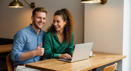 Tax appointment confirmation with smiling clients at cafe table, useful for CPA firms or bookkeeping newsletters about client portal setup and document submission